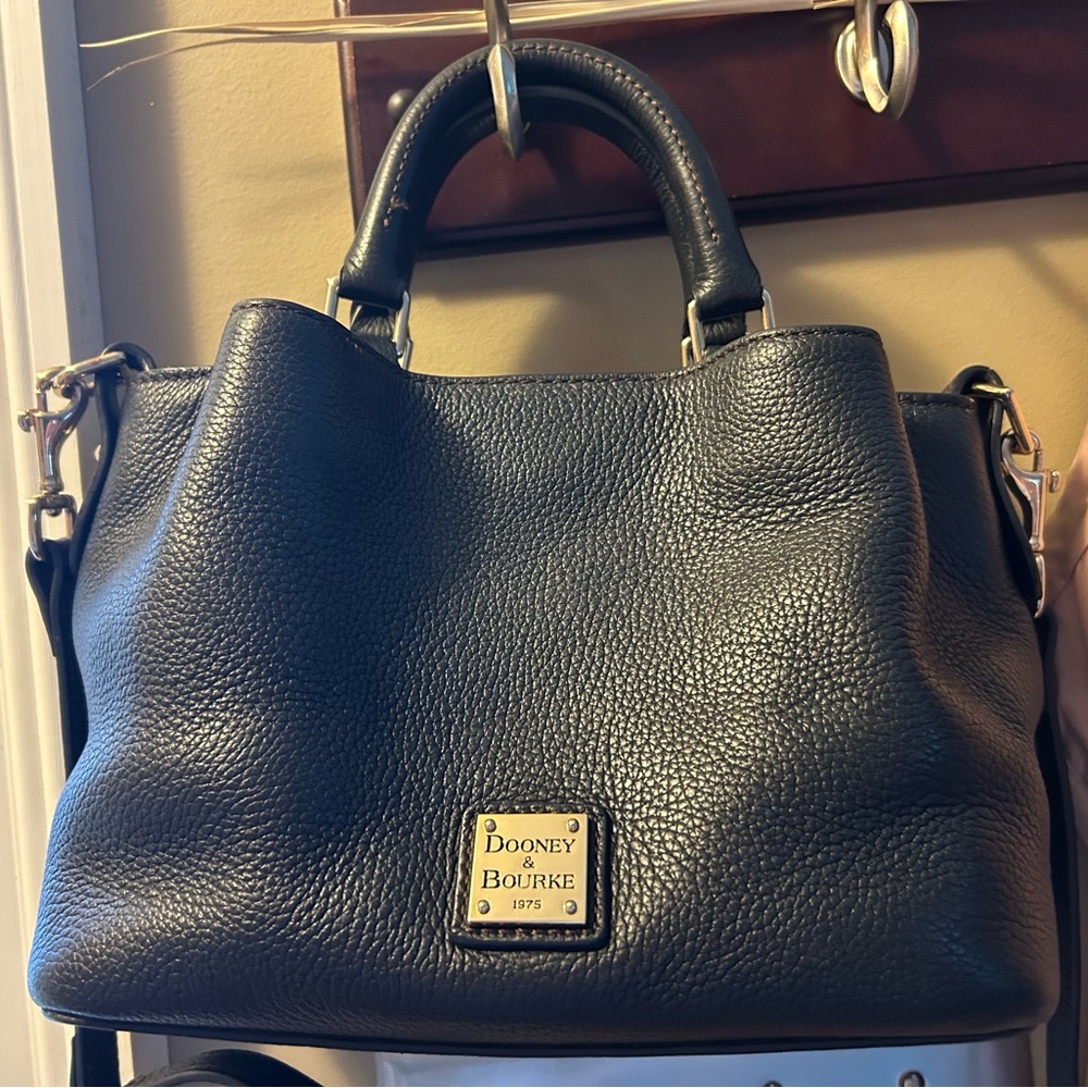 Dooney & Bourke Mini Barlow Black Pebbled Leather Satchel
